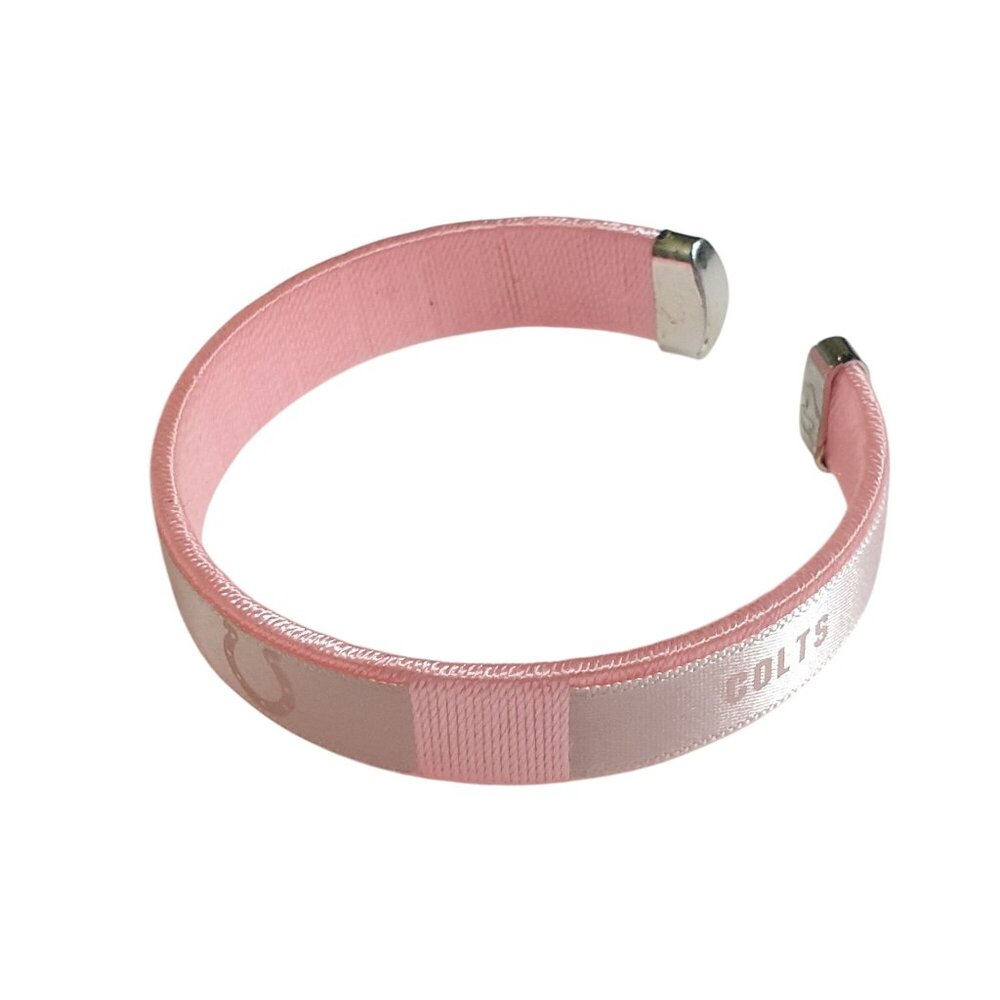 Indianapolis Colts Pink Ribbon Cuff Bracelet Breast Cancer Awareness Football